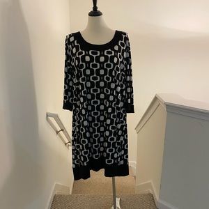 TIANA B. BLACK/CREAM DRESS 2X